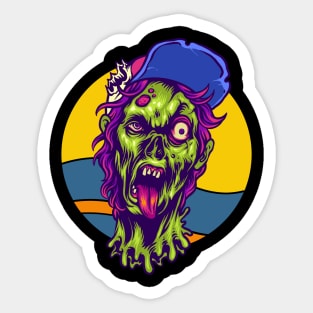 Teenager Zombie Halloween Sticker